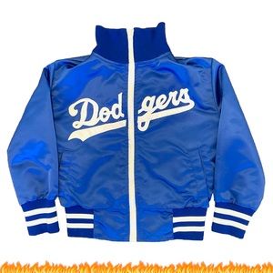 Vintage 90s Dodgers Zip Up Jacket. Child’s Youth XS.